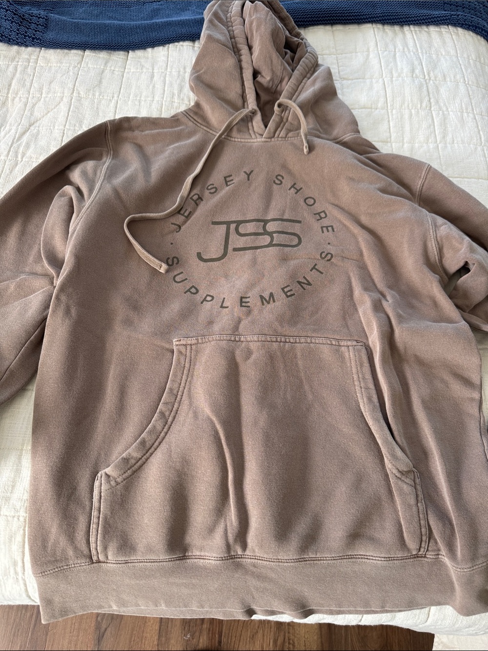 Jersey Shore Supplements Men's Taupe Logo Hoodie